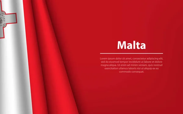 Flagge Von Malta Mit Copyspace Hintergrund Banner Oder Schleifenvektorvorlage Für — Stockvektor