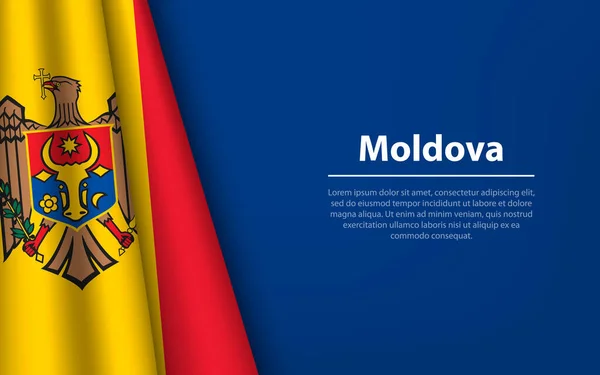 Bandeira Onda Moldávia Com Fundo Copyspace Modelo Vetor Faixa Fita —  Vetores de Stock
