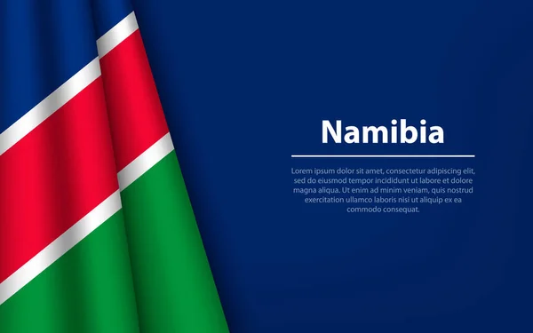 Bandera Ondulada Namibia Con Fondo Copyspace Plantilla Vector Banner Cinta — Archivo Imágenes Vectoriales
