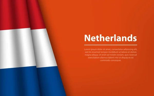 Bandeira Ondas Holanda Com Fundo Copyspace Modelo Vetor Faixa Fita — Vetor de Stock
