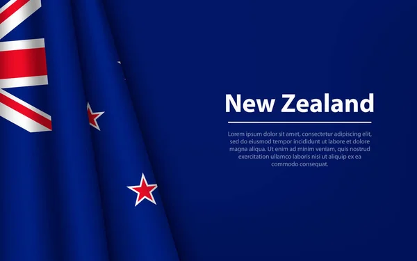 Hullámzászló Zéland Copyspace Háttérrel Banner Vagy Szalag Vektor Sablon Függetlenség — Stock Vector