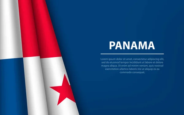 Wave Vlag Van Panama Met Copyspace Achtergrond Banner Lintvector Sjabloon — Stockvector