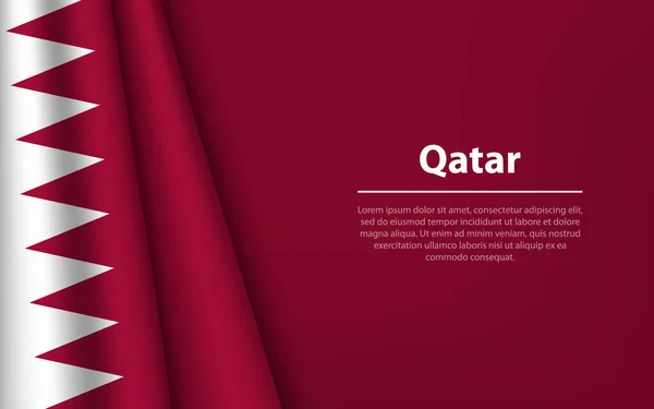 Flagge Katars Mit Copyspace Hintergrund Banner Oder Schleifenvektorvorlage Für Den — Stockvektor