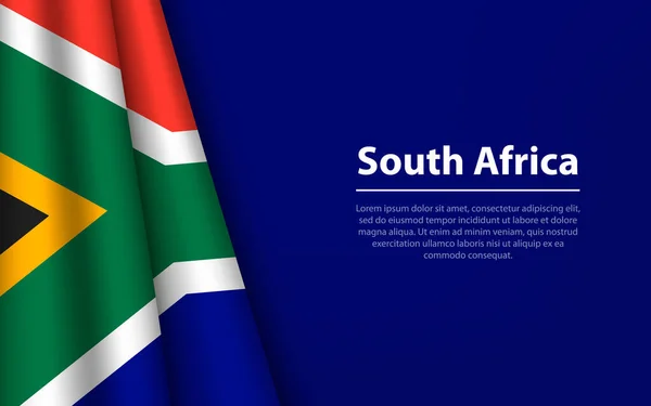 Wave Vlag Van Zuid Afrika Met Copyspace Achtergrond Banner Lintvector — Stockvector