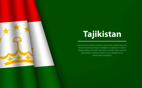 Vlajka Tádžikistánu Copyspace Pozadím Šablona Vektoru Pruhu Nebo Stuhy Pro — Stockový vektor
