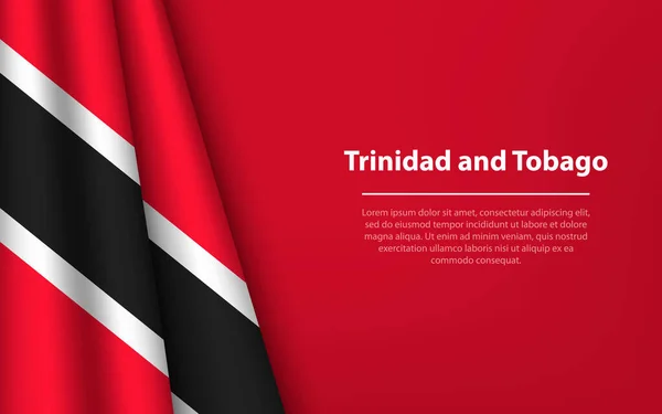 stock vector Wave flag of Trinidad and Tobago with copyspace background. Banner or ribbon vector template for independence day