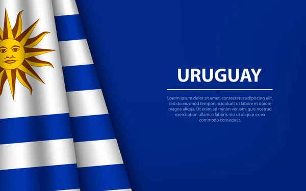 Wave Flag Uruguay Copyspace Background Banner Ribbon Vector Template Independence — Stock Vector