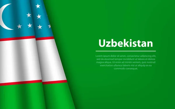Flagge Usbekistans Mit Copyspace Hintergrund Banner Oder Schleifenvektorvorlage Für Den — Stockvektor