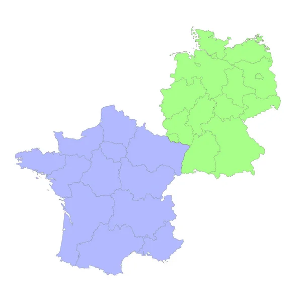 Almanya Fransa Nın Bölge Eyalet Sınırları Ile Ilgili Yüksek Kaliteli — Stok Vektör