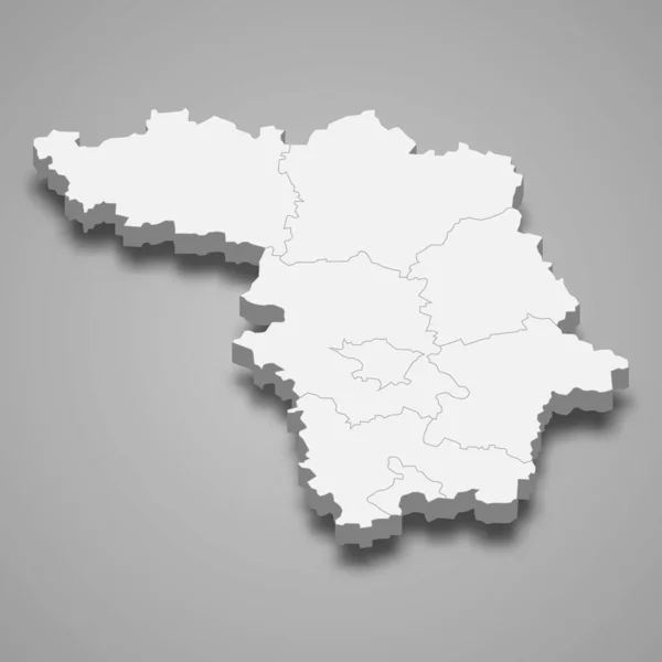 Isometrische Kaart Van Kaunas County Een Regio Van Litouwen Geïsoleerd — Stockvector