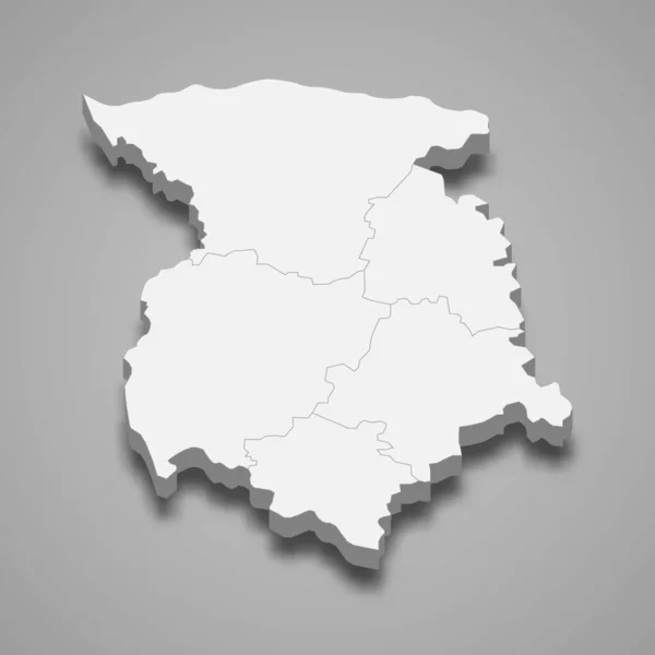 Carte Isométrique Comté Marijampole Est Une Région Lituanie Isolée Avec — Image vectorielle