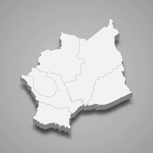 Mapa Isométrico Cocle Una Provincia Panamá Aislada Con Sombra — Vector de stock