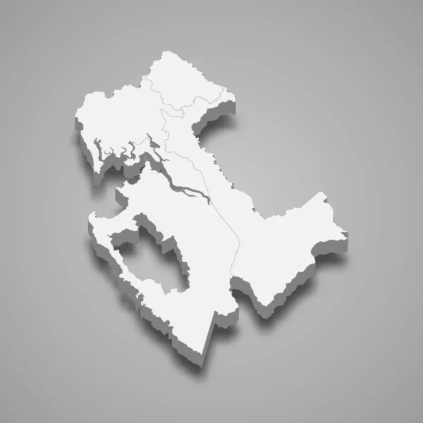 Ізометрична Мапа Дар Єна Провінція Панама Ізольована Тінню — стоковий вектор
