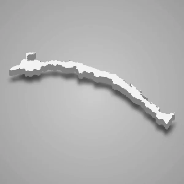 Mapa Isométrico Guna Yala Uma Província Panamá Isolada Com Sombra — Vetor de Stock