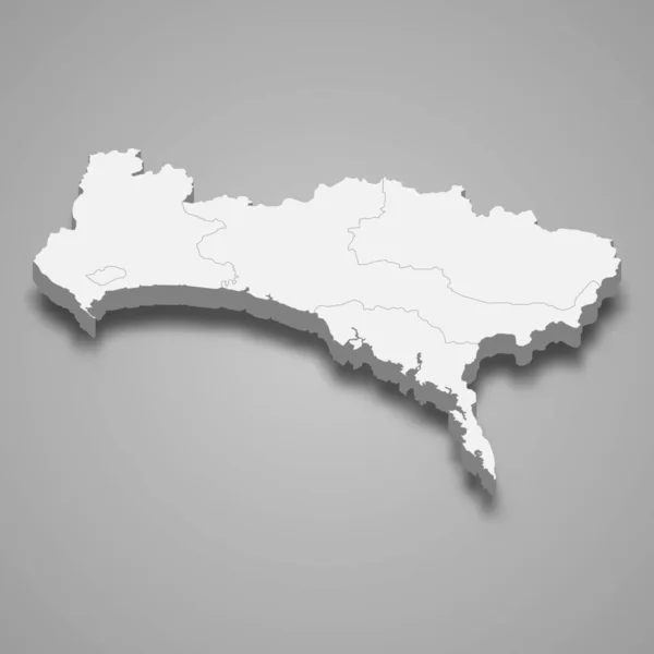 Изометрическая Карта Панамы Является Провинция Панама Изолированы Тенью — стоковый вектор
