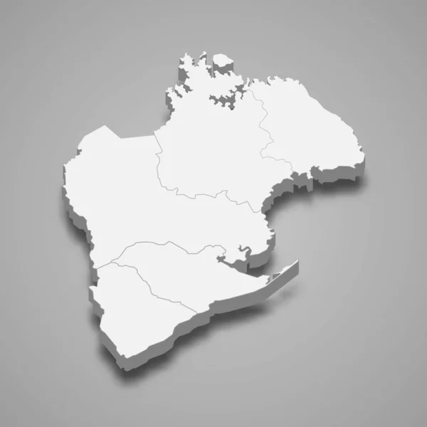 Mappa Isometrica Panama Ovest Una Provincia Panama Isolata Con Ombra — Vettoriale Stock