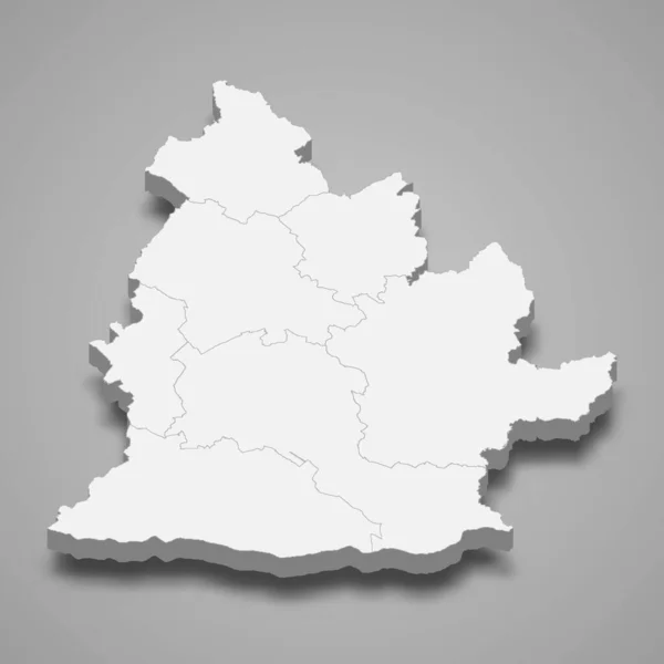 Isometrische Kaart Van Nitra Regio Een Provincie Van Slowakije Geïsoleerd — Stockvector