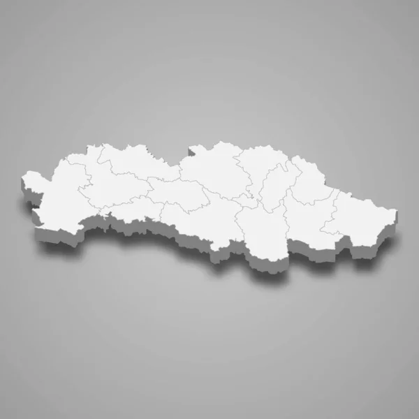 Isometrisk Karta Över Presov Regionen Provins Slovakien Isolerad Med Skugga — Stock vektor