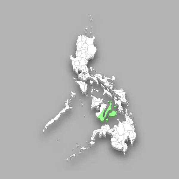 Centrala Visayas Region Läge Inom Filippinerna Isometrisk Karta — Stock vektor