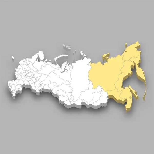 俄罗斯远东地区位于俄罗斯境内3D等深线图 — 图库矢量图片