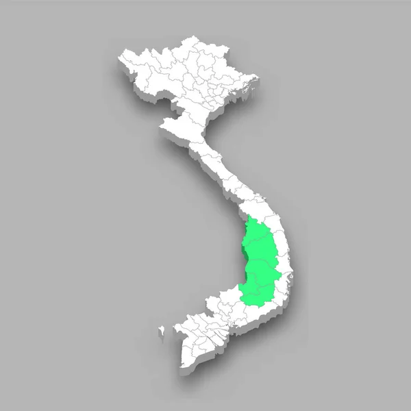 Zentrale Hochland Region Lage Innerhalb Vietnams Isometrische Karte — Stockvektor