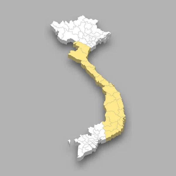 Situation Région Vietnam Central Viêt Nam Carte Isométrique — Image vectorielle