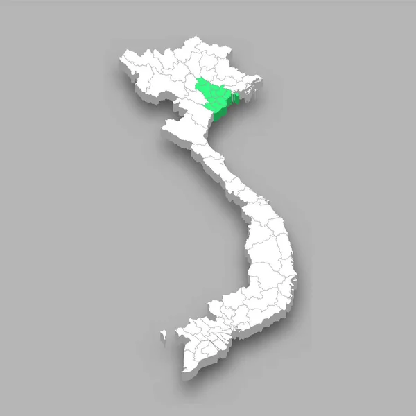 Situation Région Delta Rivière Rouge Vietnam Carte Isométrique — Image vectorielle