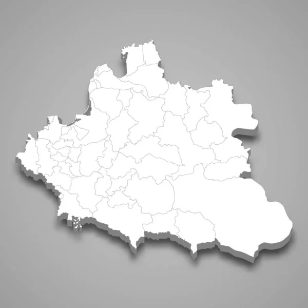 Isometrische Karte Der Polnisch Litauischen Staatengemeinschaft Isoliert Mit Schatten Ehemaliger — Stockvektor