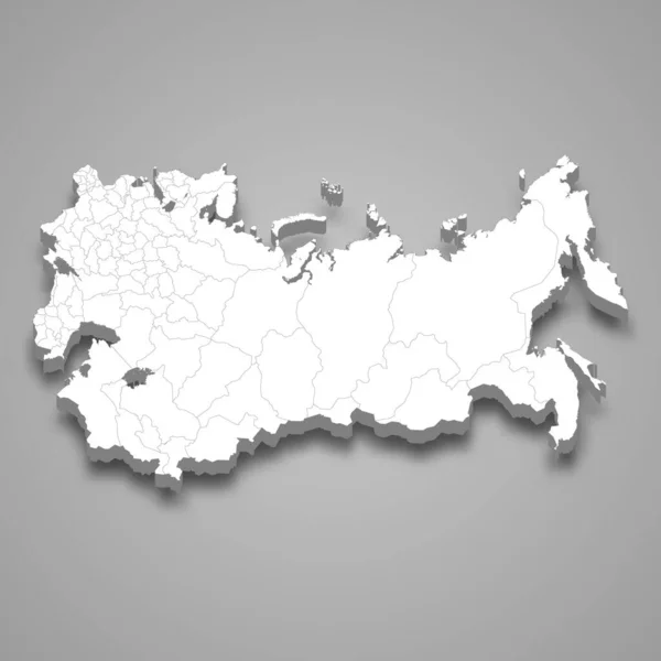 Mapa Isométrico Del Imperio Ruso Aislado Con Sombra Antiguo Estado — Vector de stock