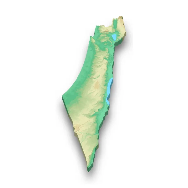 Ισομετρικός Ανάγλυφος Χάρτης Του Ισραήλ Σκιά — Διανυσματικό Αρχείο