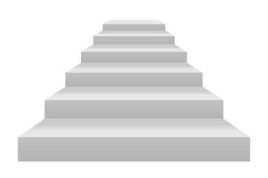 3D beyaz merdiven. Vektör illüstrasyonu