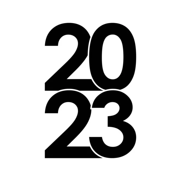 Feliz Ano Novo 2023 Logotipo Projeto Texto Ilustração Vetorial — Vetor de Stock