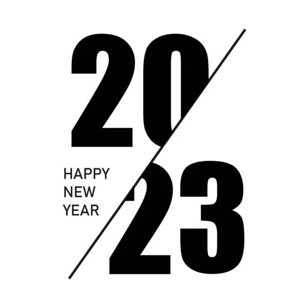 Feliz Año Nuevo 2023 Logotipo Diseño Texto Ilustración Vectorial — Vector de stock