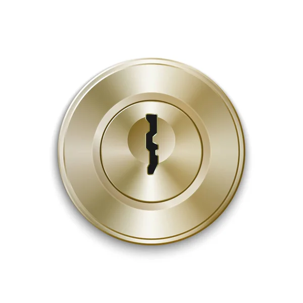 ゴールドドアロックの鍵穴分離 ベクターイラスト — ストックベクタ