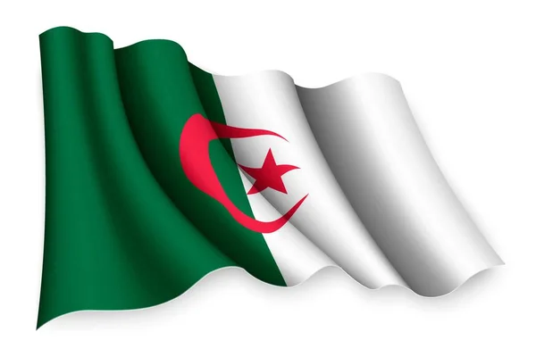Bandera Ondeante Realista Argelia — Archivo Imágenes Vectoriales