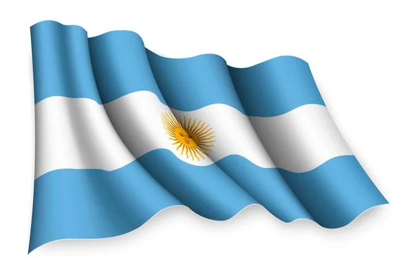 Bandeira Acenar Realista Argentina —  Vetores de Stock
