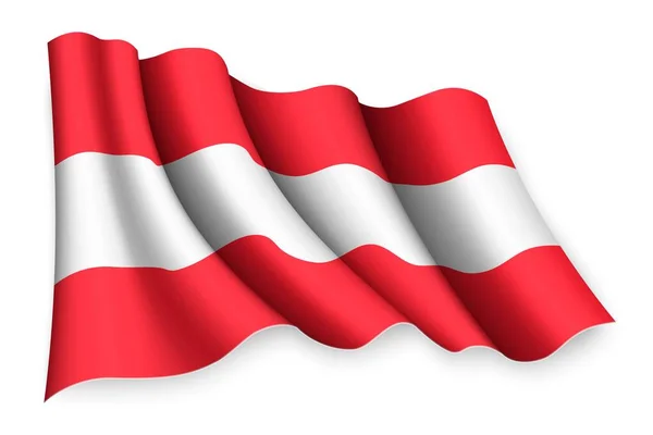 Реалистичный Флаг Австрии — стоковый вектор