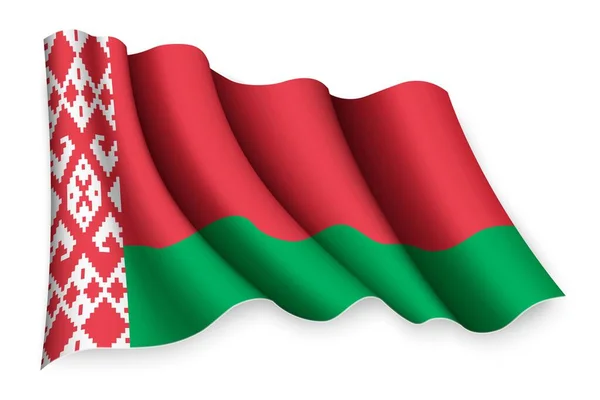 Realistická Vlajka Běloruska — Stockový vektor