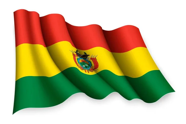 Realistic Waving Flag Bolivia — Stock Vector