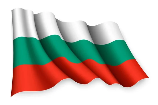 ブルガリアの現実的な波の旗 — ストックベクタ