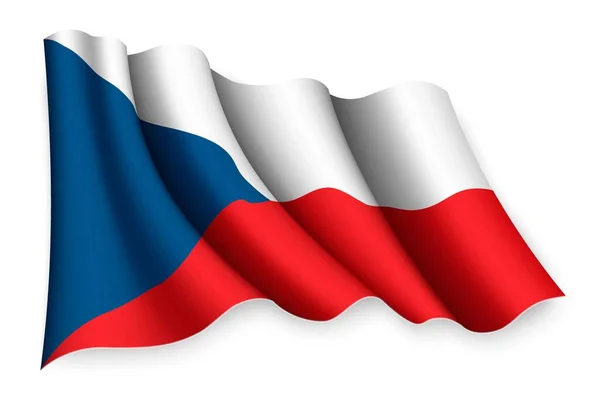 Realistisches Fahnenschwenken Der Tschechischen Republik — Stockvektor
