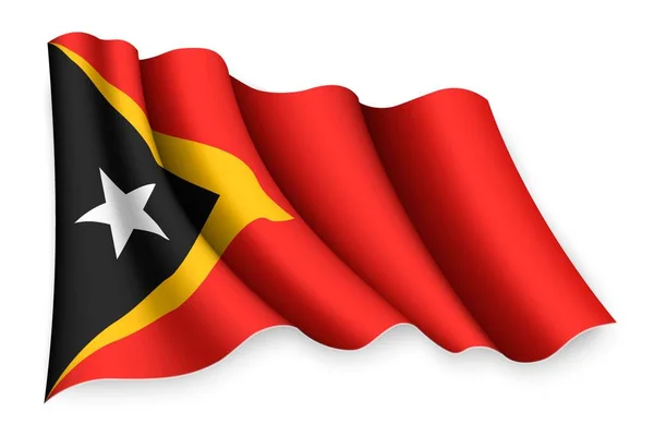 Realistische Vlag Van Oost Timor — Stockvector