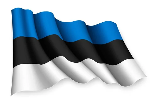 Realistisches Flaggenschwenken Estland — Stockvektor