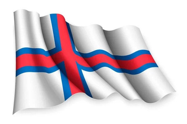 Реалістичний Махаючи Прапором Фарерських Островів — стоковий вектор