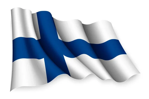 Realistic Waving Flag Finland — Stock Vector