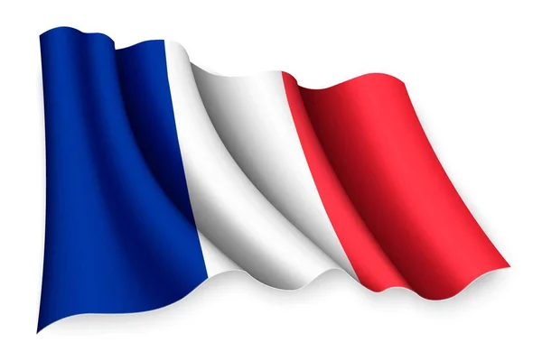 Реалістичний Махаючий Прапор Франції — стоковий вектор