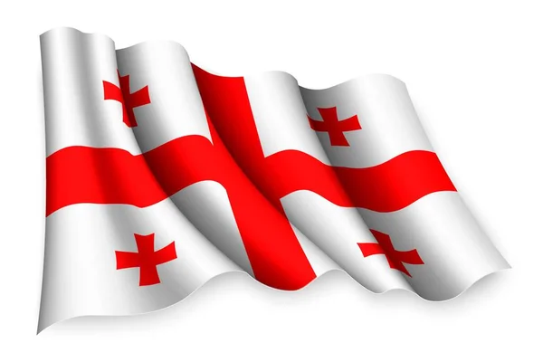 Bandera Ondeante Realista Georgia — Archivo Imágenes Vectoriales