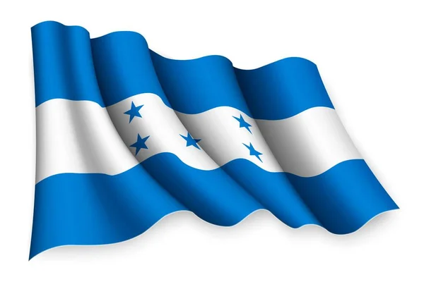 Reális Lengő Zászló Honduras — Stock Vector