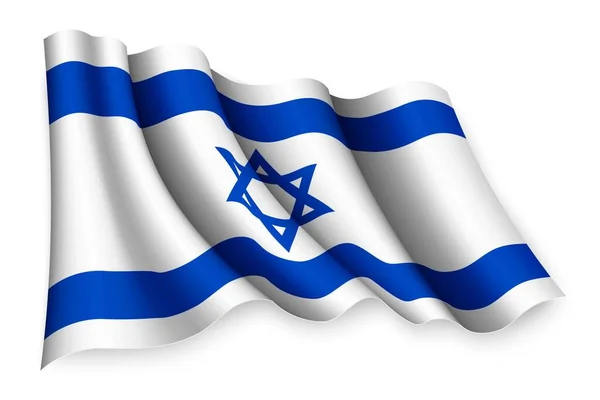 Drapeau Agitant Réaliste Israël — Image vectorielle