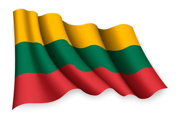 Реалістичний Розмахуючий Прапор Литви — стоковий вектор